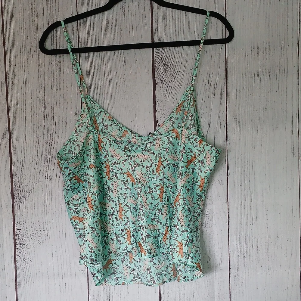Victoria's Secret NWT pretty tiger floral printed satin cami size Extra Large